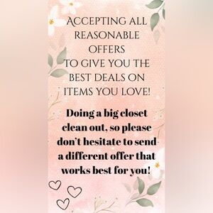 Accepting all reasonable offers!